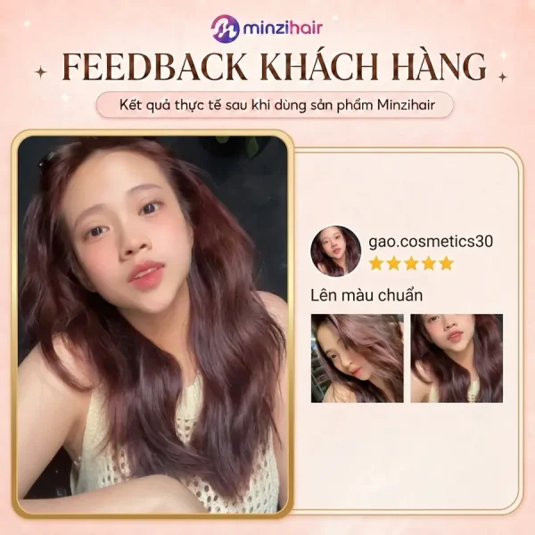 Feedback khách nhuộm tóc màu nâu chocolate 3