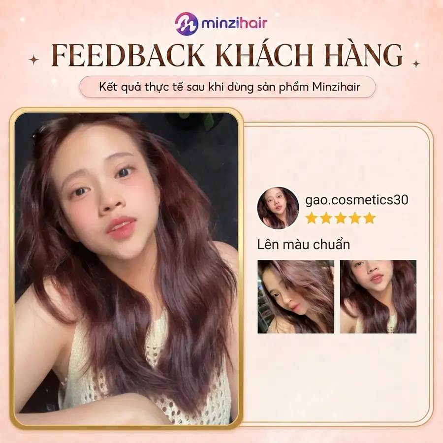 Feedback khách nhuộm tóc màu nâu chocolate 3
