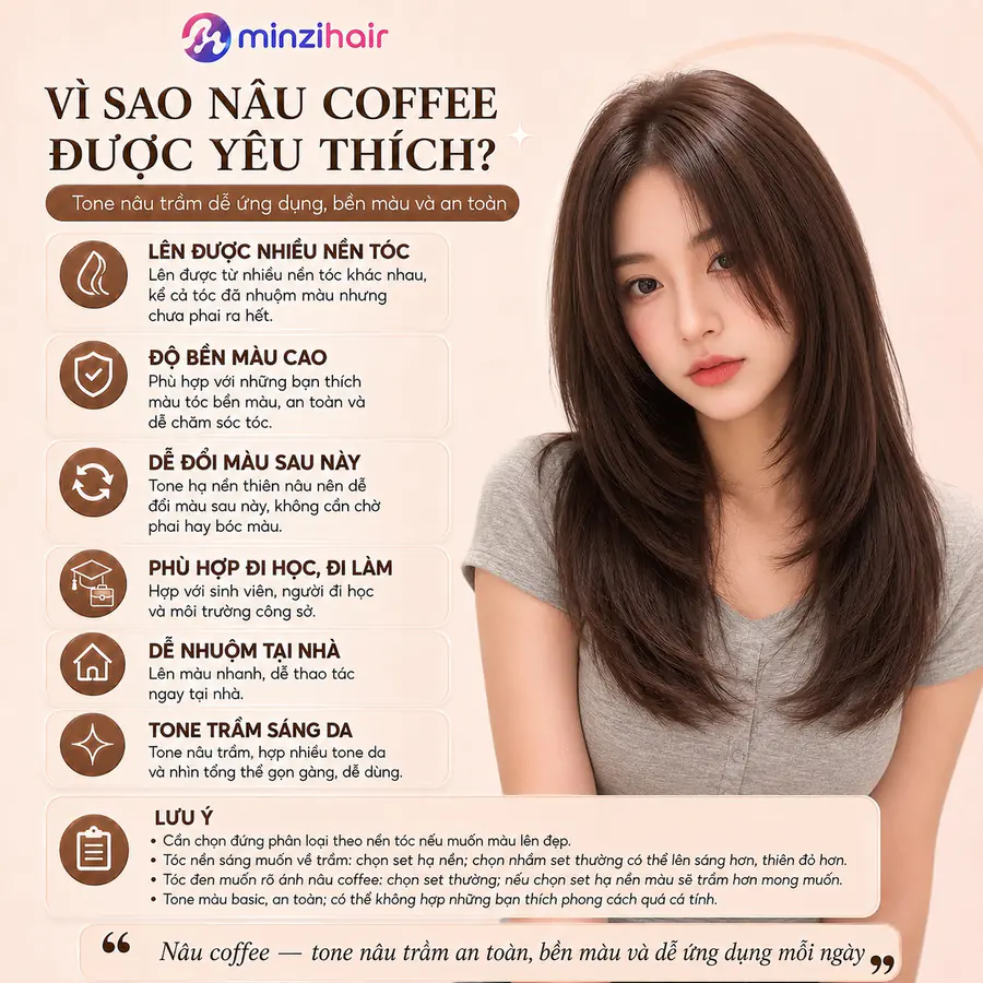 Vì sao thuốc nhuộm tóc màu nâu coffee được yêu thích