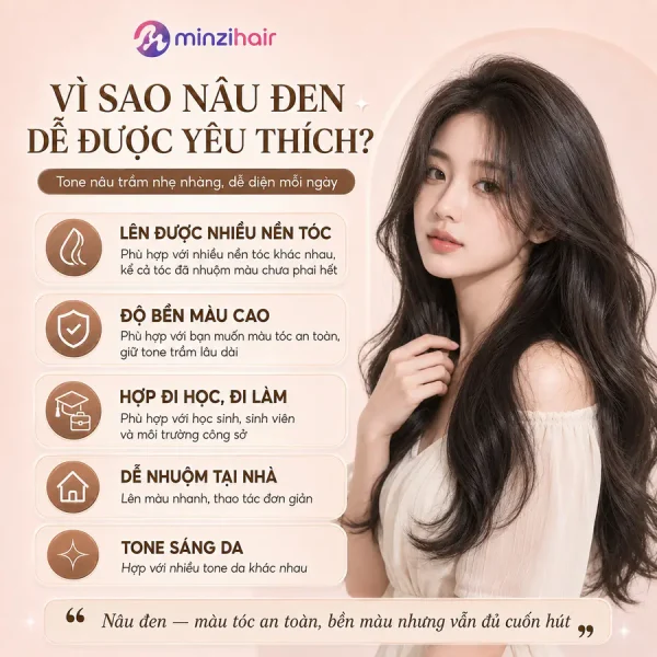 Vì sao thuốc nhuộm tóc màu nâu đen được yêu thích