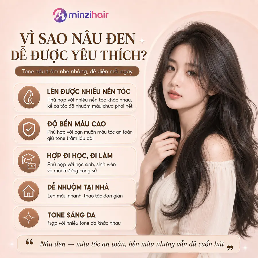 Vì sao thuốc nhuộm tóc màu nâu đen được yêu thích
