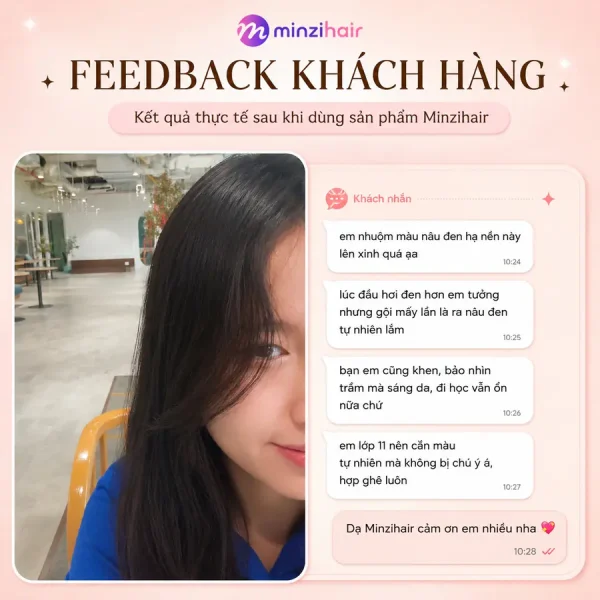 Feedback khách nhuộm tóc màu nâu đen 3
