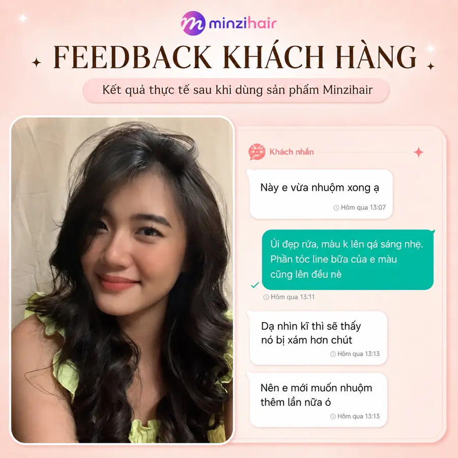 Feedback khách nhuộm tóc màu nâu đen 4