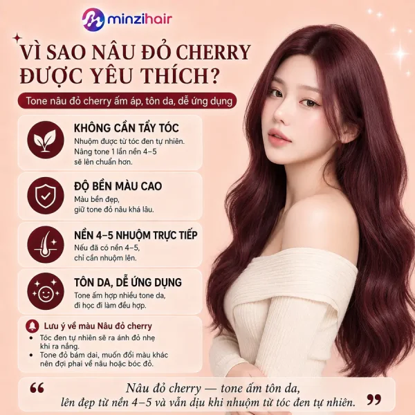 Vì sao thuốc nhuộm tóc màu nâu đỏ cherry được yêu thích