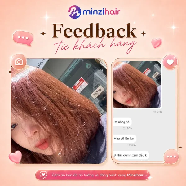Feedback khách nhuộm tóc màu nâu hạt dẻ 2