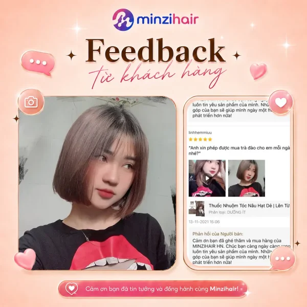 Feedback khách nhuộm tóc màu nâu hạt dẻ 3