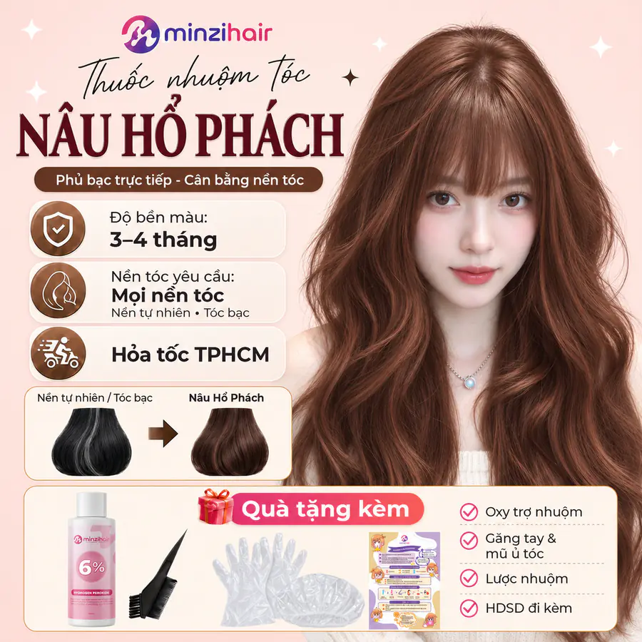 Thuốc nhuộm tóc màu nâu hổ phách