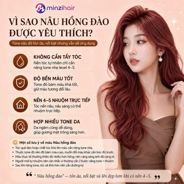 Vì sao thuốc nhuộm tóc màu nâu hồng đào được yêu thích