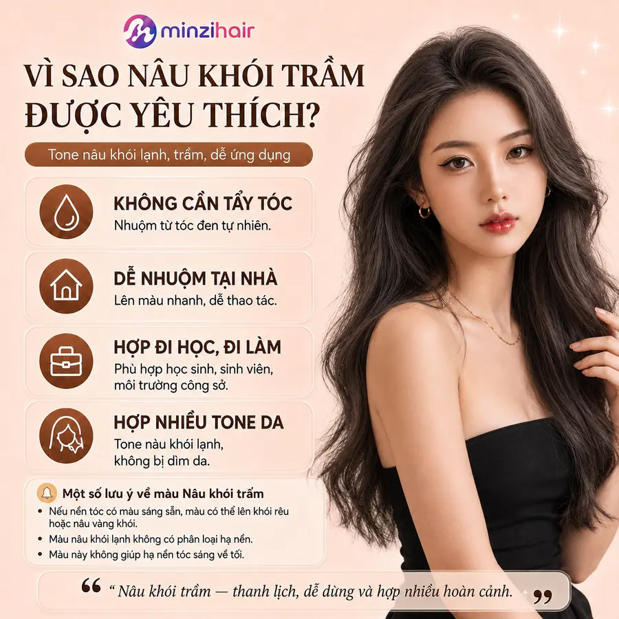 Vì sao thuốc nhuộm tóc màu nâu khói trầm được yêu thích