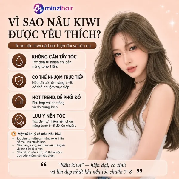 Vì sao thuốc nhuộm tóc màu nâu kiwi được yêu thích