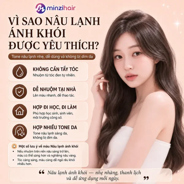 Vì sao thuốc nhuộm tóc màu nâu lạnh ánh khói được yêu thích