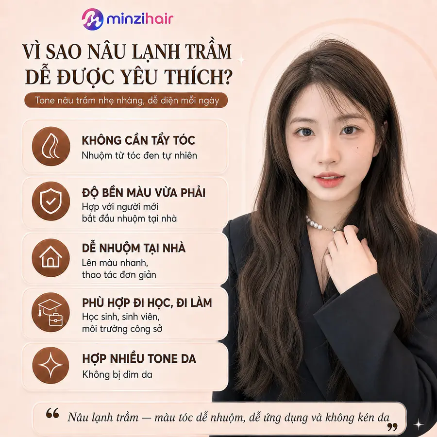 Vì sao thuốc nhuộm tóc màu nâu lạnh trầm được yêu thích