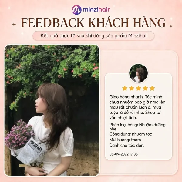 Feedback khách nhuộm tóc màu nâu lạnh trầm 2