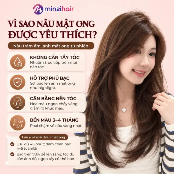 Ưu điểm và lưu ý khi nhuộm nâu mật ong phủ bạc