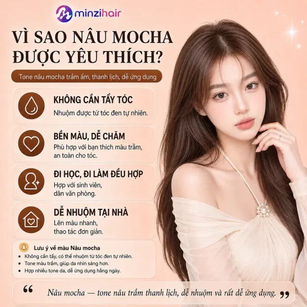 Vì sao thuốc nhuộm tóc màu nâu mocha được yêu thích
