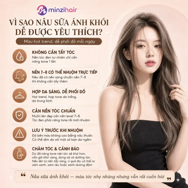 Vì sao thuốc nhuộm tóc màu nâu sữa ánh khói được yêu thích