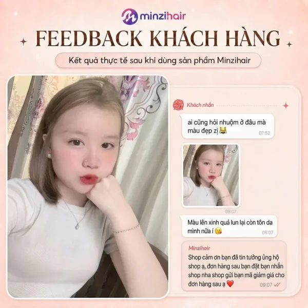 Feedback khách nhuộm tóc màu nâu sữa ánh khói 1