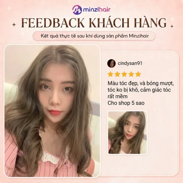 Feedback khách nhuộm tóc màu nâu sữa ánh khói 3
