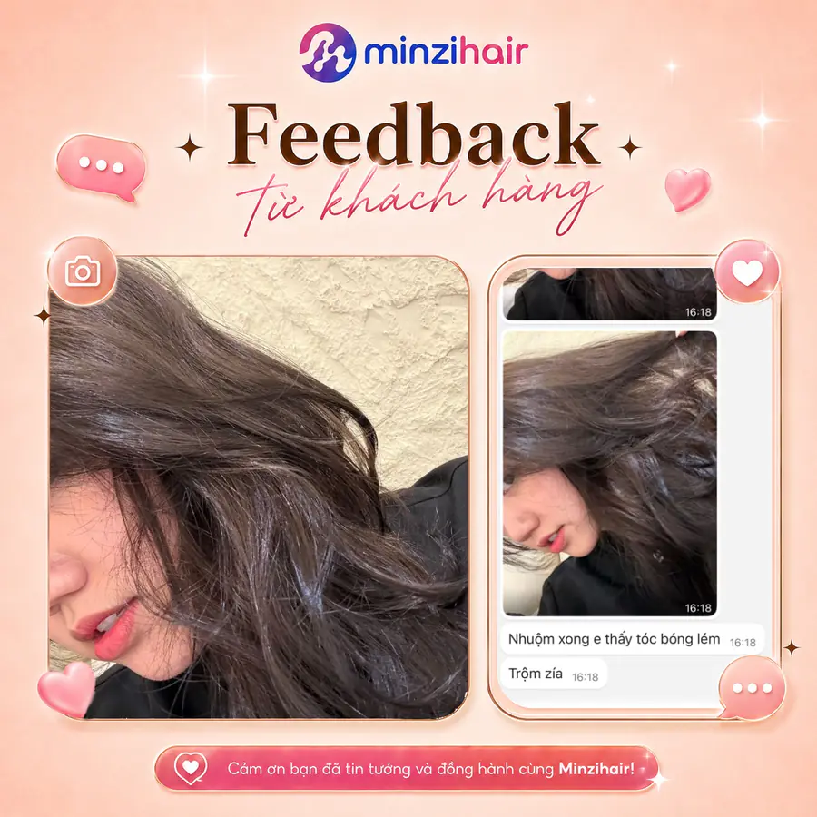 Feedback khách nhuộm tóc màu nâu tây lạnh 5