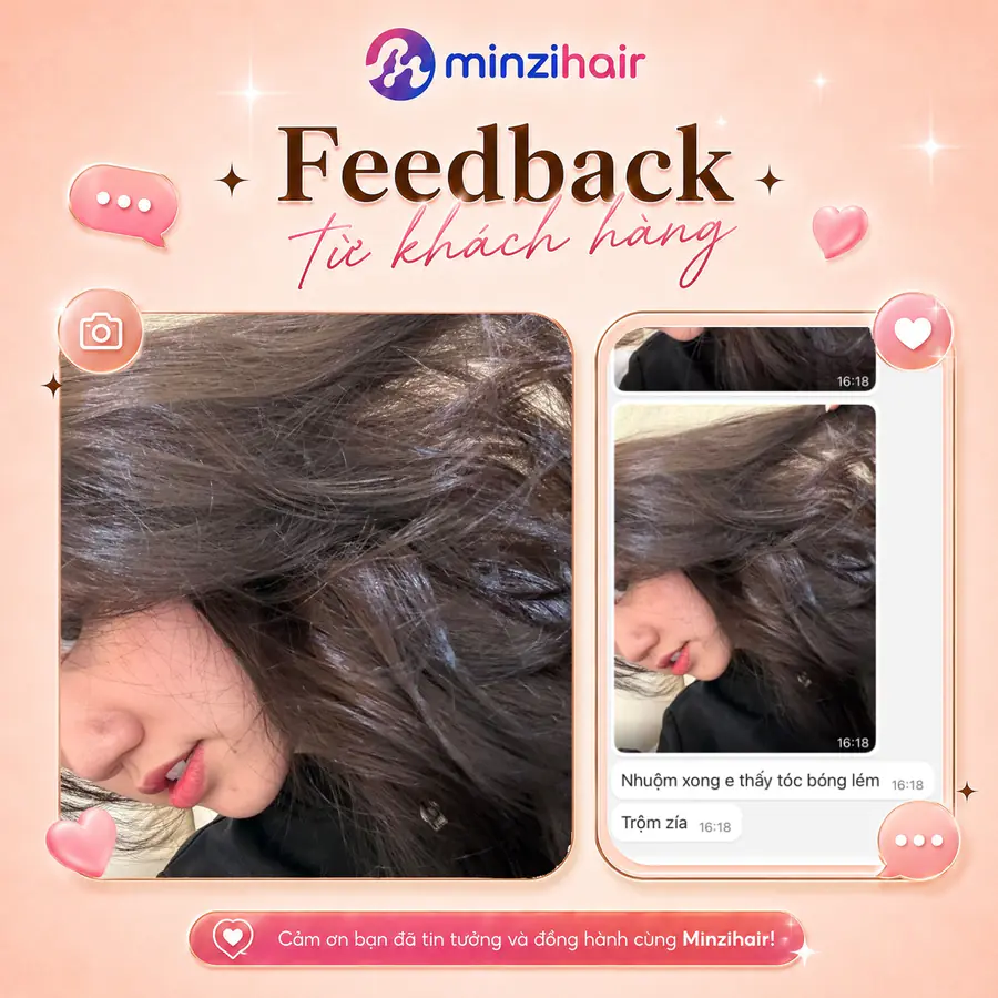 Feedback khách nhuộm tóc màu nâu tây lạnh 4