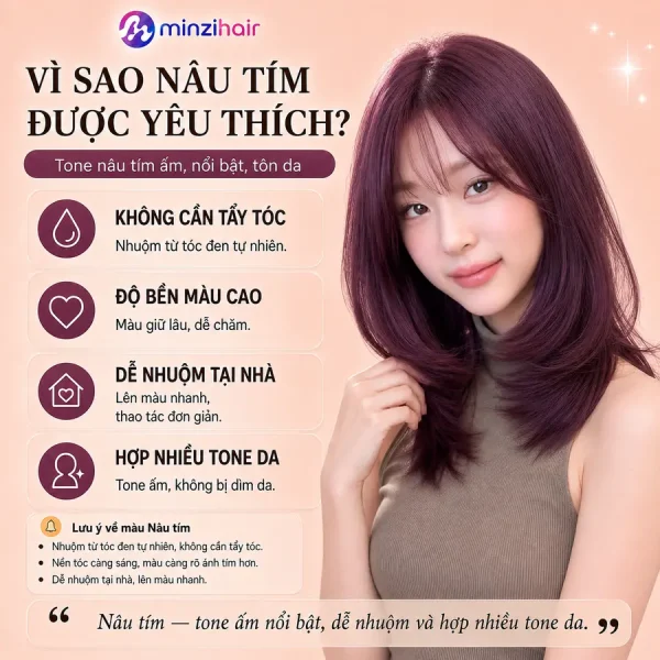 Vì sao thuốc nhuộm tóc màu nâu tím được yêu thích
