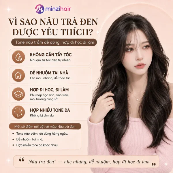 Vì sao thuốc nhuộm tóc màu nâu trà đen được yêu thích