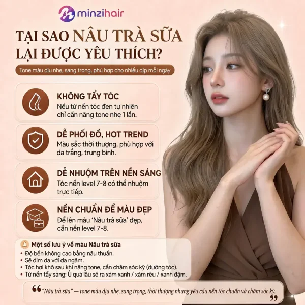 Vì sao thuốc nhuộm tóc màu nâu trà sữa được yêu thích