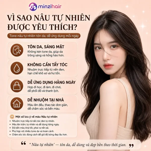 Vì sao thuốc nhuộm tóc màu nâu tự nhiên được yêu thích