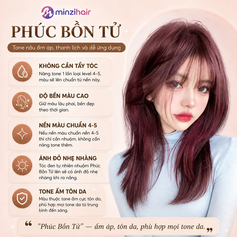 Vì sao thuốc nhuộm tóc màu phúc bồn tử được yêu thích