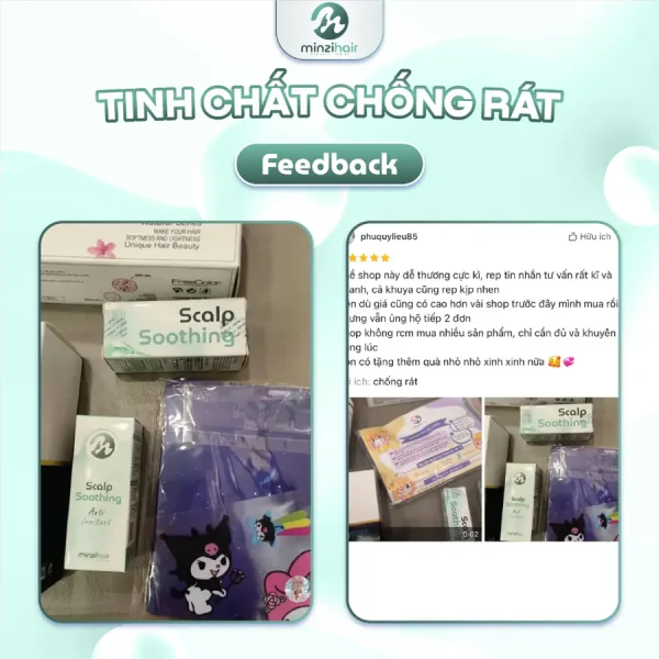 Phản hồi của khách sau khi dùng tinh chất chống rát Scalp Soothing