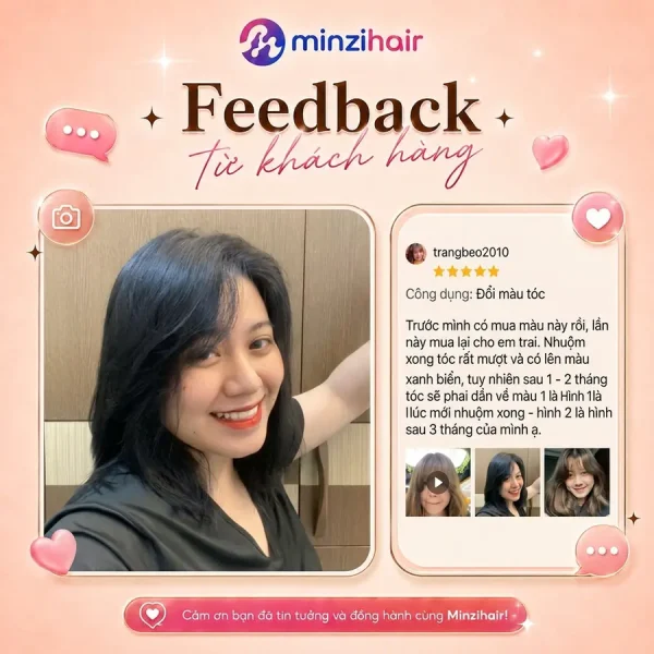 Feedback khách nhuộm tóc màu than chì 1