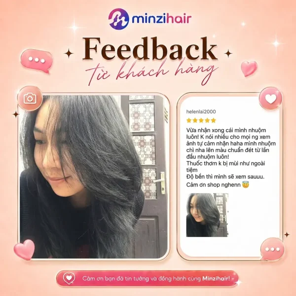Feedback khách nhuộm tóc màu than chì 3