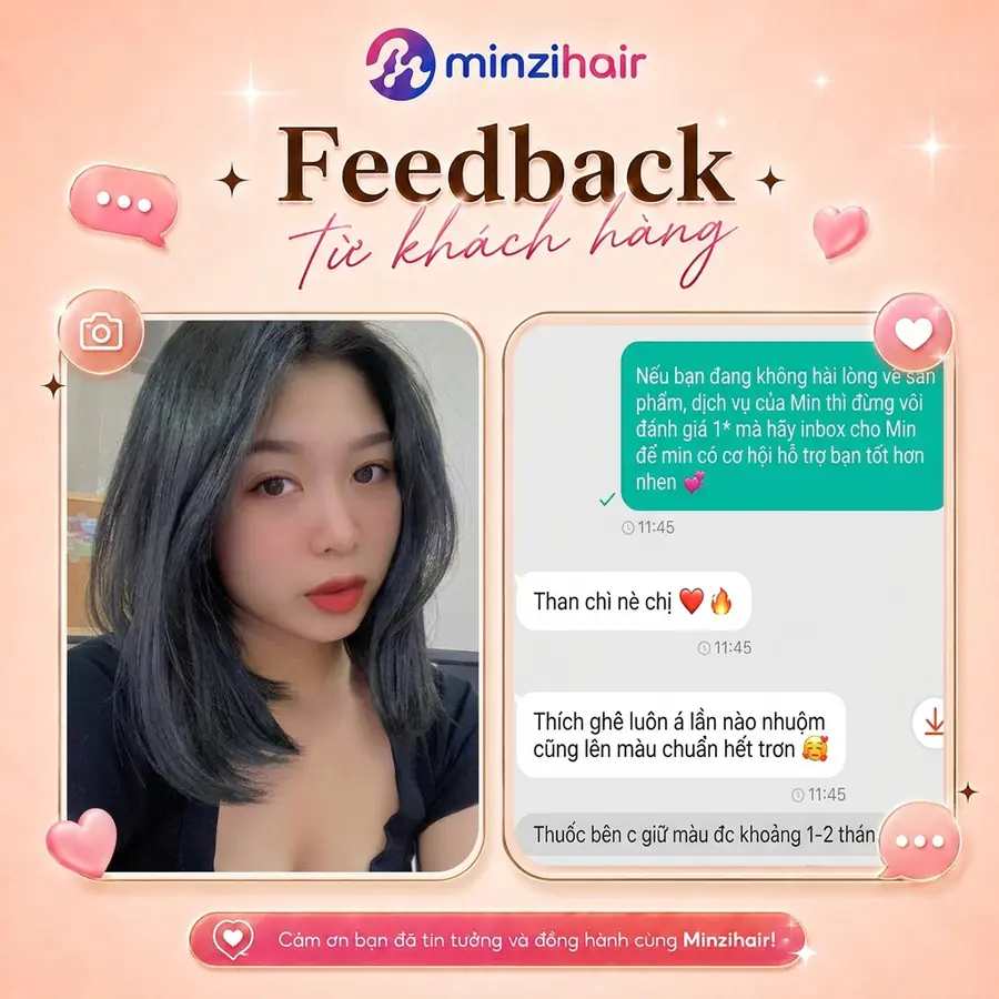 Feedback khách nhuộm tóc màu than chì 4