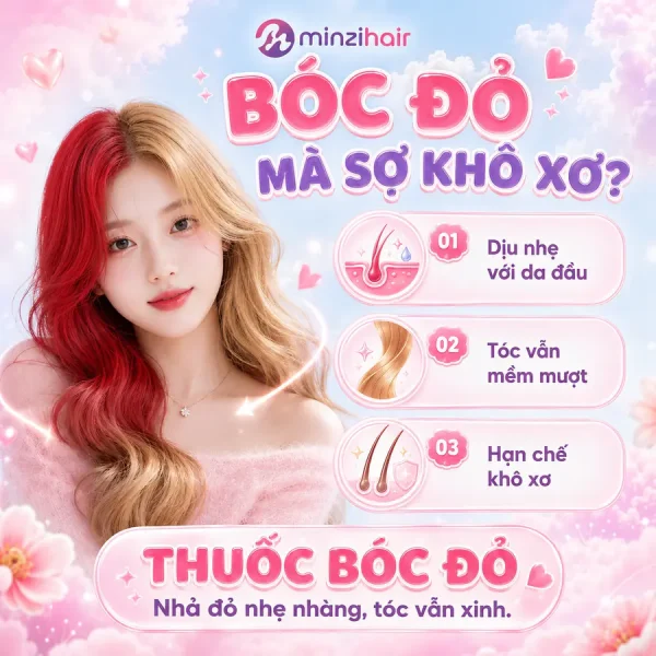Thuốc bóc đỏ Minzihair dùng cho tóc nhuộm đỏ muốn đổi sang màu khác