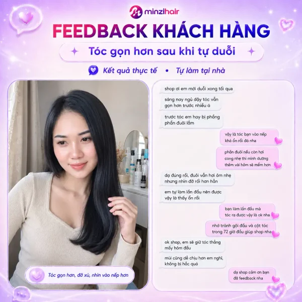 Feedback khách duỗi tóc tại nhà 3