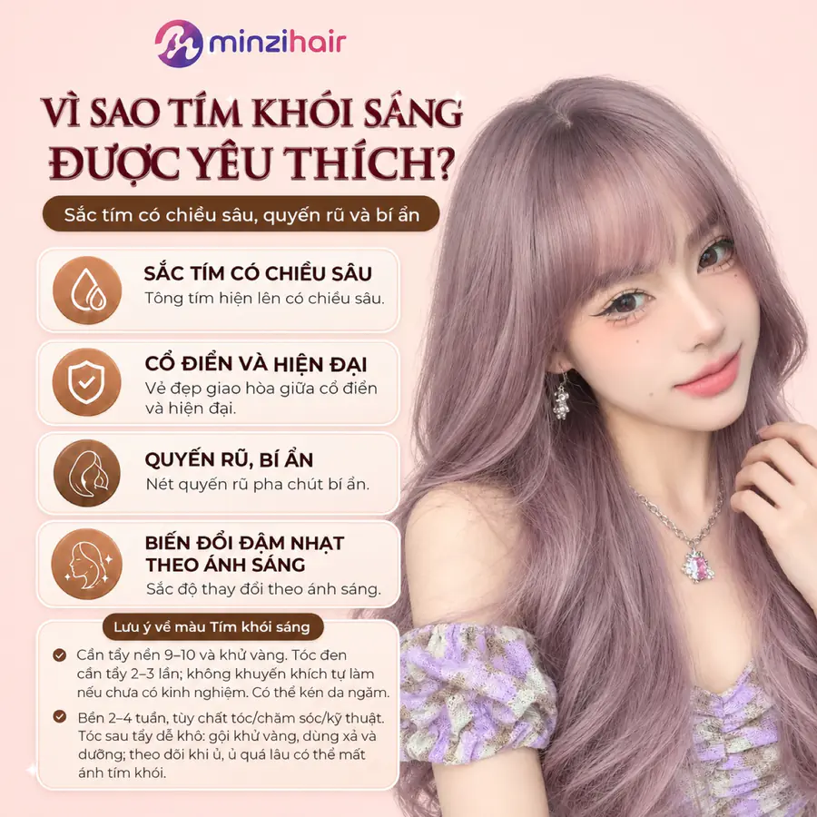 Vì sao thuốc nhuộm tóc màu tím khói sáng được yêu thích
