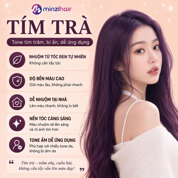 Vì sao thuốc nhuộm tóc màu tím trà được yêu thích