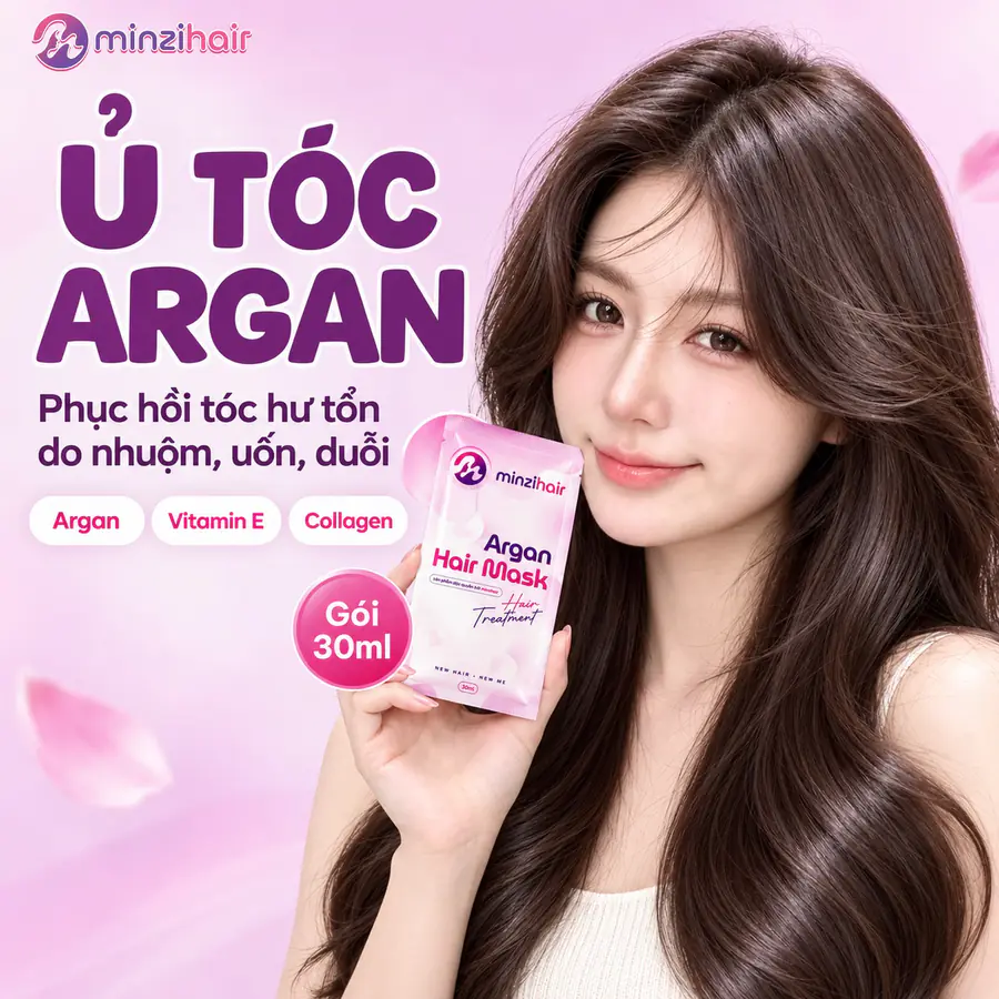 Kem ủ tóc Argan Minzihair gói 30ml