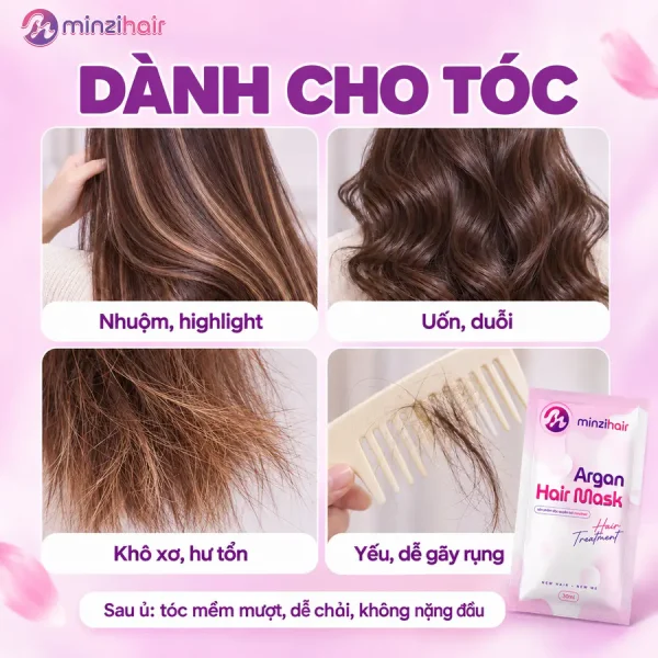 Kem ủ tóc argan dành cho tóc nhuộm, uốn, duỗi, khô xơ và tóc yếu