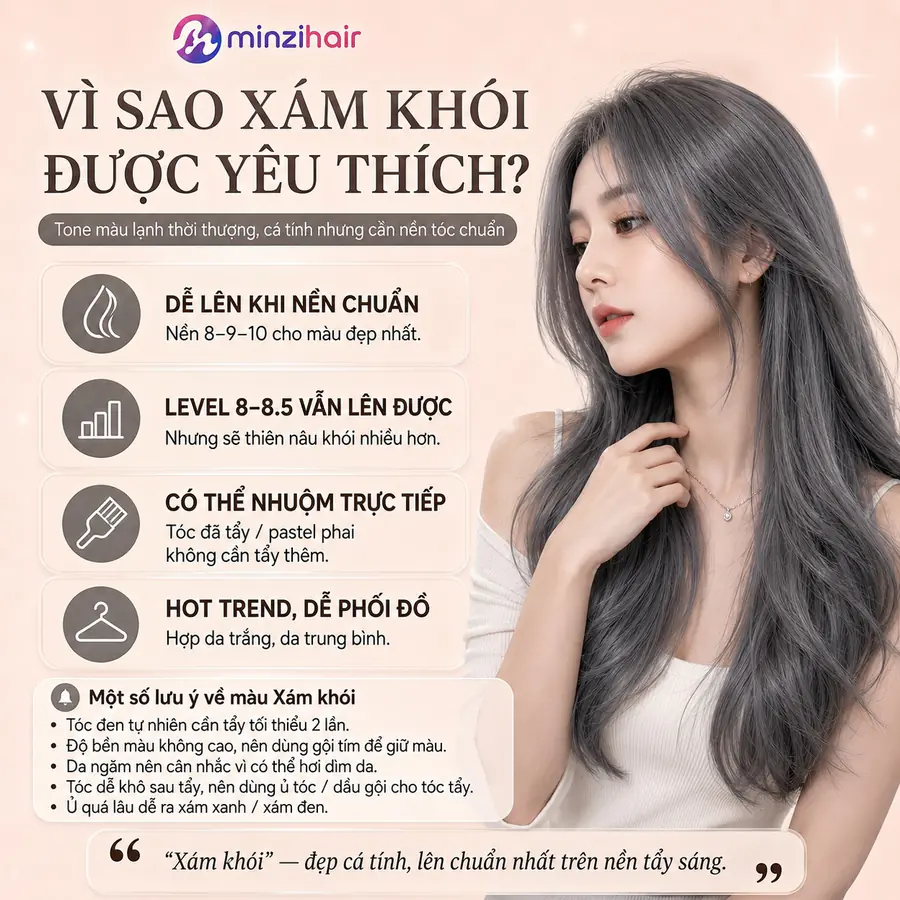 Vì sao thuốc nhuộm tóc màu xám khói được yêu thích