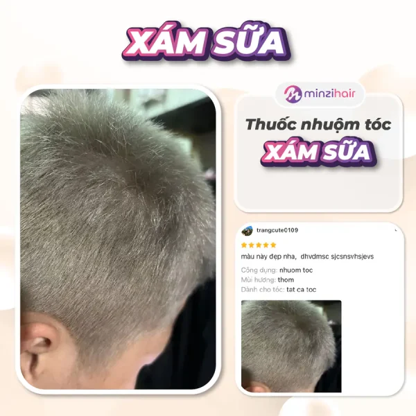 Feedback khách nhuộm tóc màu xám sữa 4