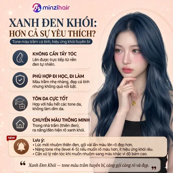 Vì sao thuốc nhuộm tóc màu xanh đen khói được yêu thích