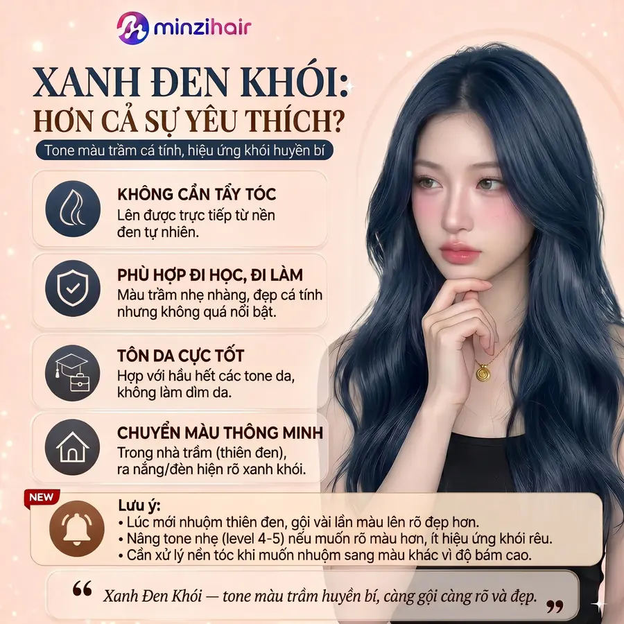 Vì sao thuốc nhuộm tóc màu xanh đen khói được yêu thích