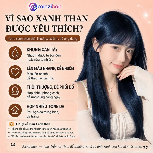 Vì sao thuốc nhuộm tóc màu xanh than được yêu thích